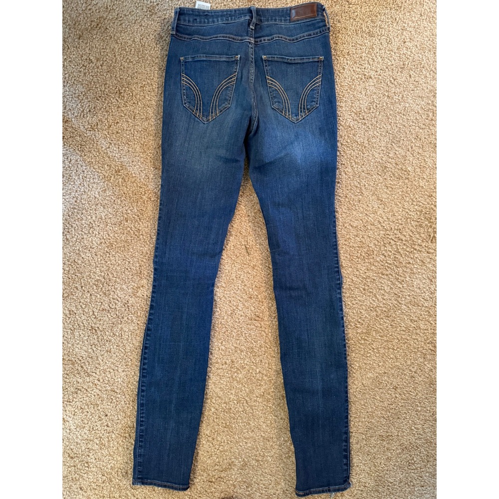 Hollister High Rise Super Skinny Jeans Ripped Blue‎ Denim Size 27x32 - Picture 2 of 8